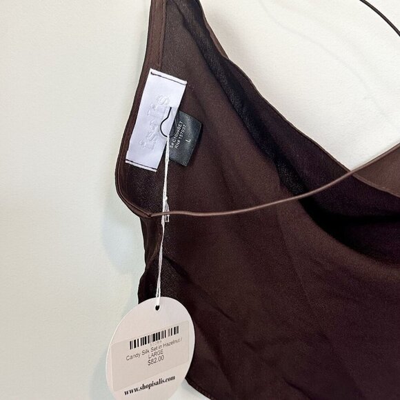 NWT Isalis Candy Silk Hazelnut Brown Top - Size: Large - Picture 3 of 5